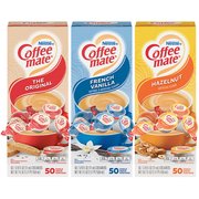 Coffee Mate Liquid Creamers, 3 Flavors, 0.38 oz Singles, 150/CT, PK 3 NES46193